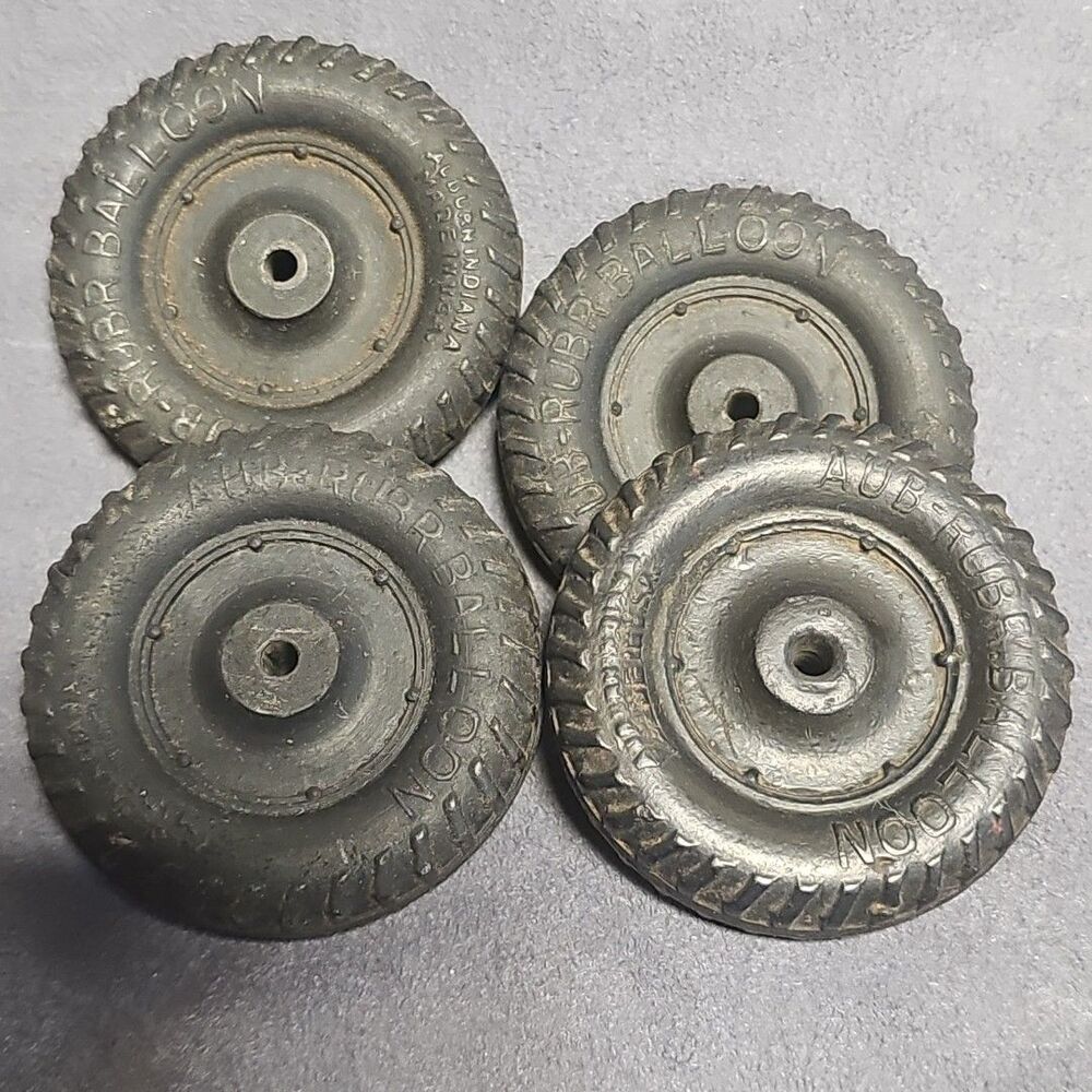 4 Vtg AUB RUBR-BALLOON Auburn Rubber BALLOON TIRES TRUCK TRACTOR Replacement Pt